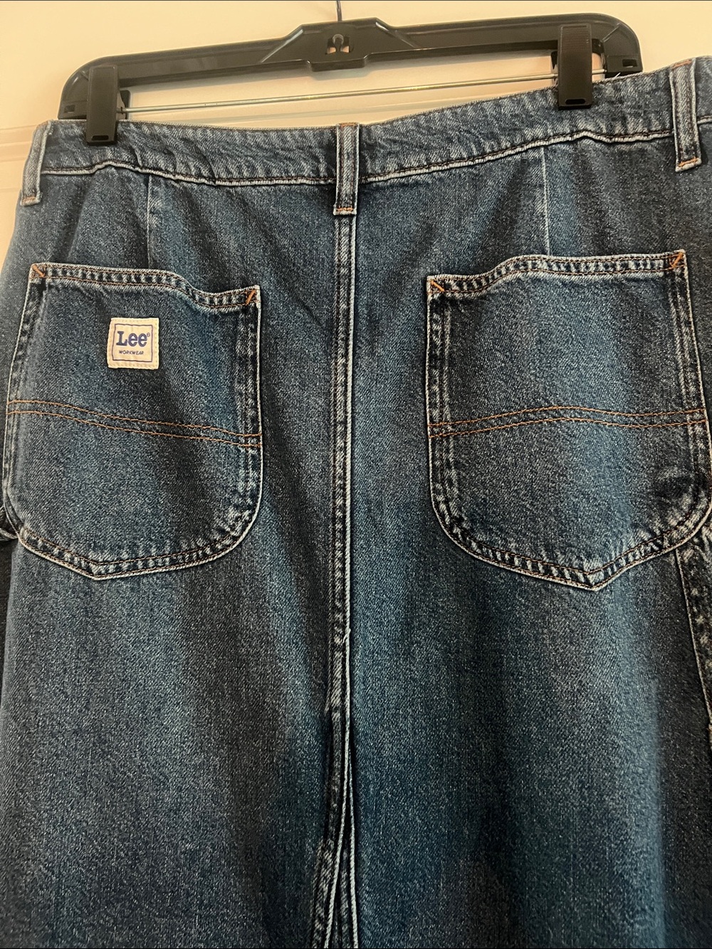 Lee Denim Maxi Skirt in Dark Blue with Faded Panels - Picture 5 of 5